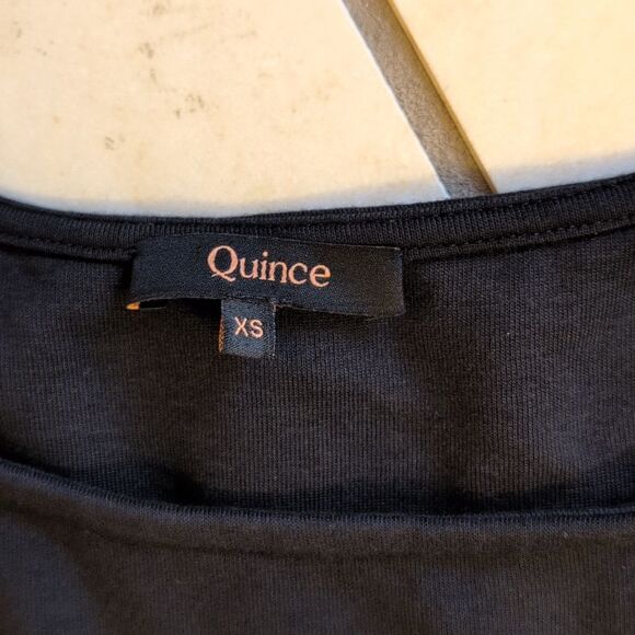 NWOT Quince Cotton Mixed Media Tank Dress Black Midi XS - Picture 4 of 14